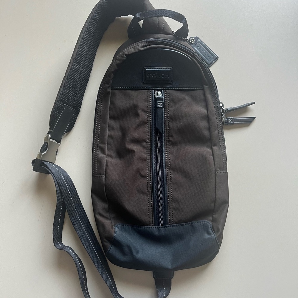 Coach Brown and Black Belt Bag